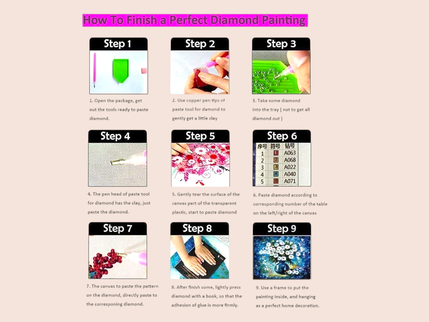 Cartoon Themed - DIY Diamond Art Photoframe Kit (random pack of 1)