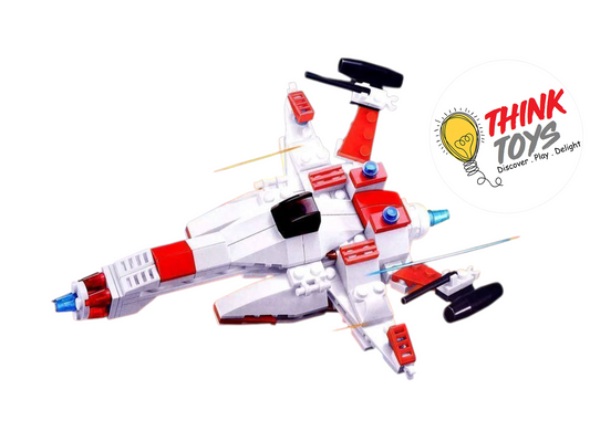 ThinkToys - 2 in 1 Space Battleship Building Blocks 146 pieces