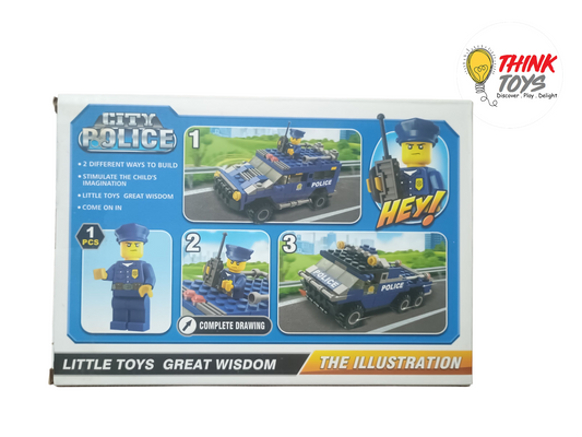 2 in 1 - Police Car Building Blocks Set