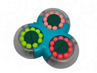 Fingertip Gyro Flower Double Side Rotating 3 Petal Memory Boosting Magic Bean Fidget Cube (Pack of 1)