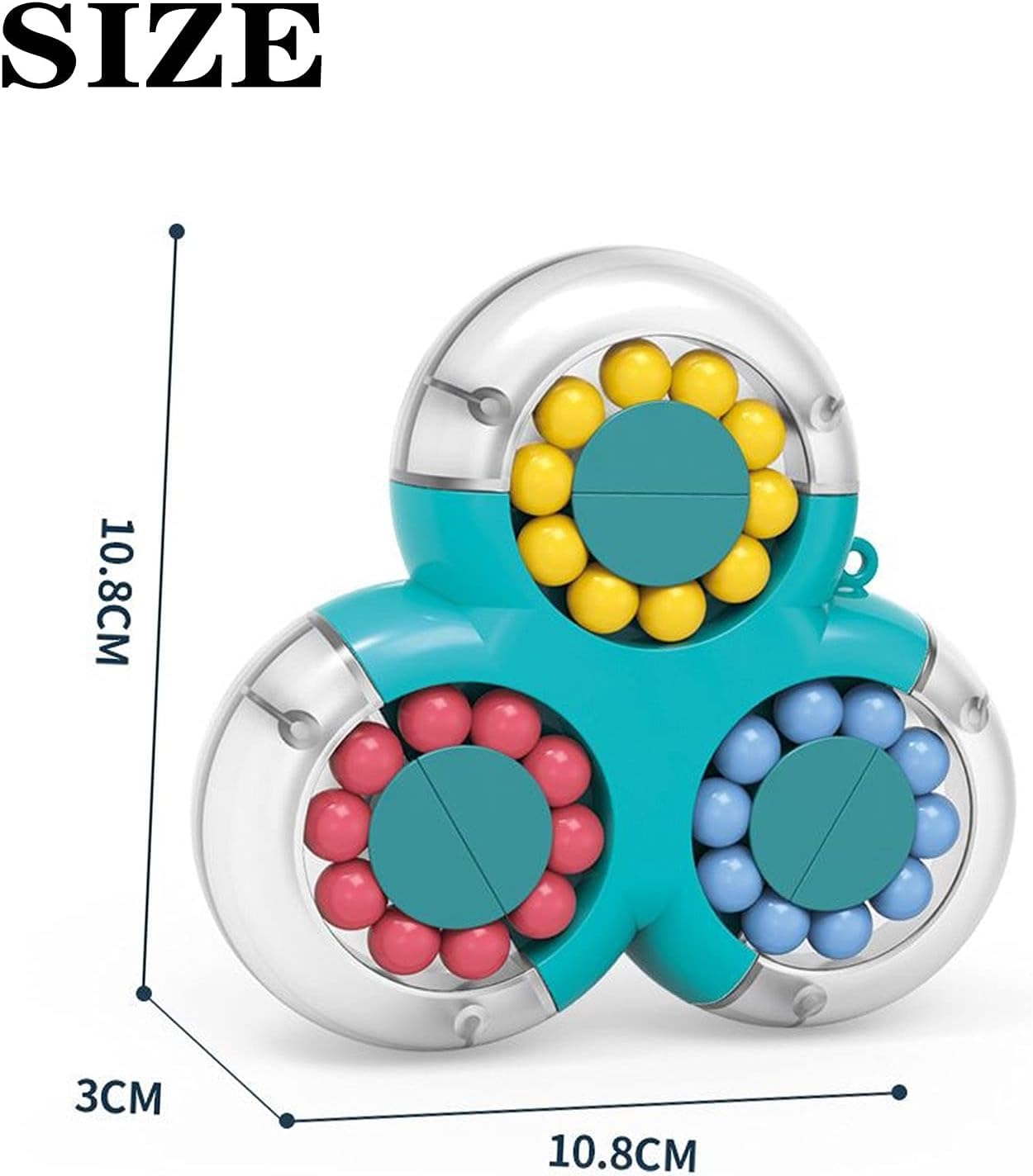 Fingertip Gyro Flower Double Side Rotating 3 Petal Memory Boosting Magic Bean Fidget Cube (Pack of 1)