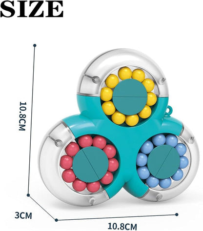 Fingertip Gyro Flower Double Side Rotating 3 Petal Memory Boosting Magic Bean Fidget Cube (Pack of 1)