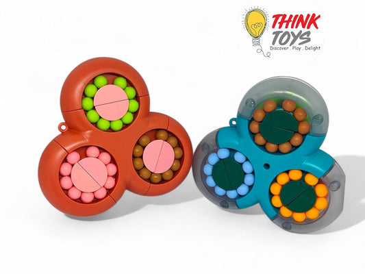 Fingertip Gyro Flower Double Side Rotating 3 Petal Memory Boosting Magic Bean Fidget Cube (Pack of 1)