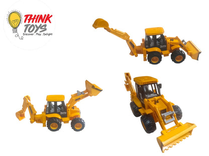 2 in 1 JCB - Push and Go Friction Based Construction Toy Vehicle