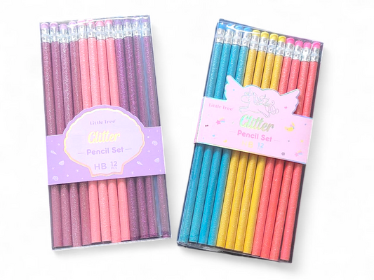 Vibrant Glitter Stationery Pencils Gift sets(Pack of 2, 1 purple,1 multicolor)