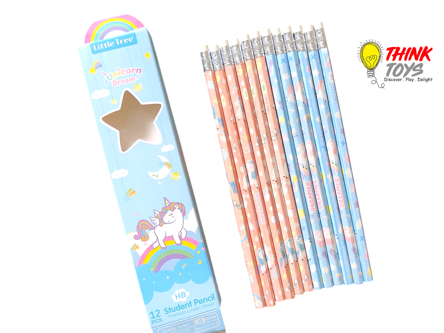 Unicorn Printed Glossy Pencil Gift sets ( Pack of 2 - 1 pink and 1 blue)