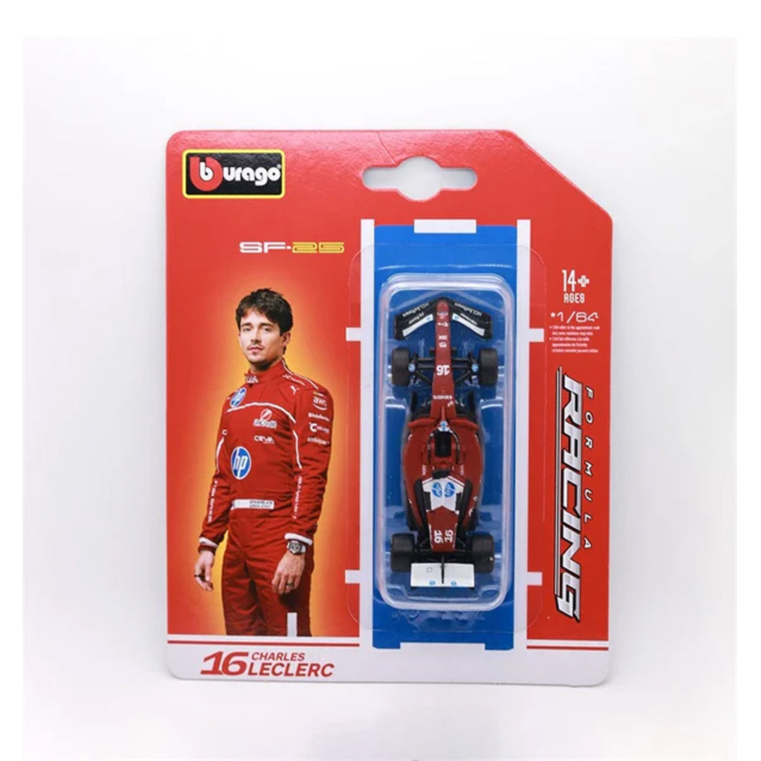 Bburago 1:64 Ferrari SF-25 #16 Charles Leclerc – Official Formula Racing Diecast Model Car