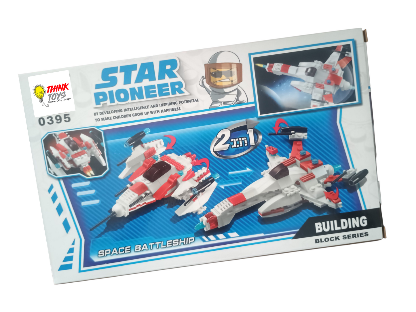ThinkToys -  2 in 1 Space  Battleship Building Blocks 146 pieces