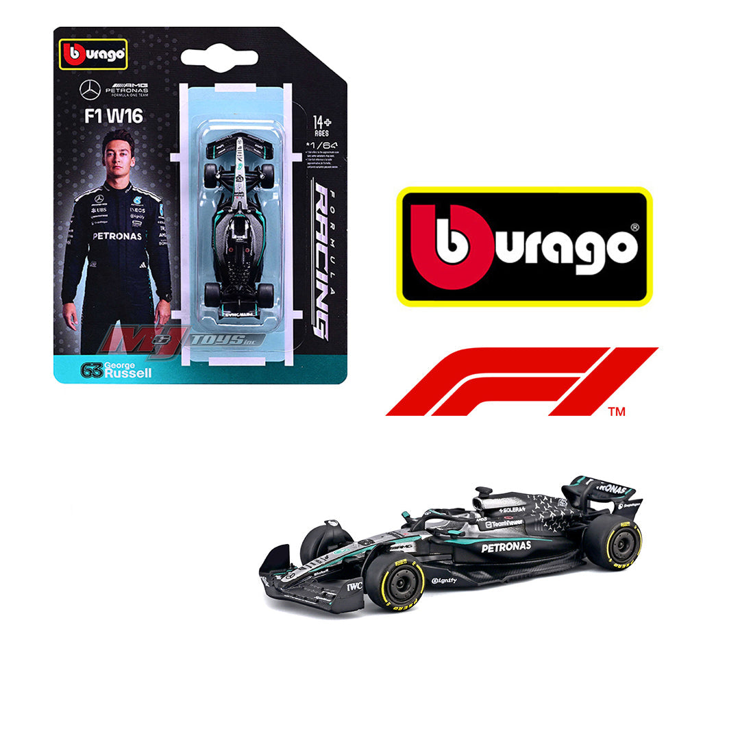 Bburago 1:64 Mercedes AMG Petronas F1 W16 #63 George Russell – Official Diecast Model
Car