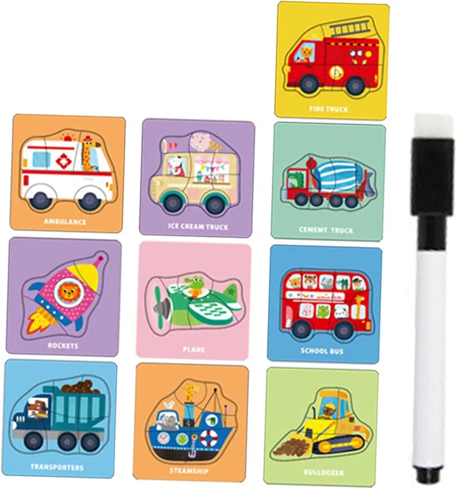 Theme Based  - Vibrant Colored Matching Puzzle Cum Drawing Cards