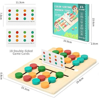 Wooden Color Pattern Sorting Board Game