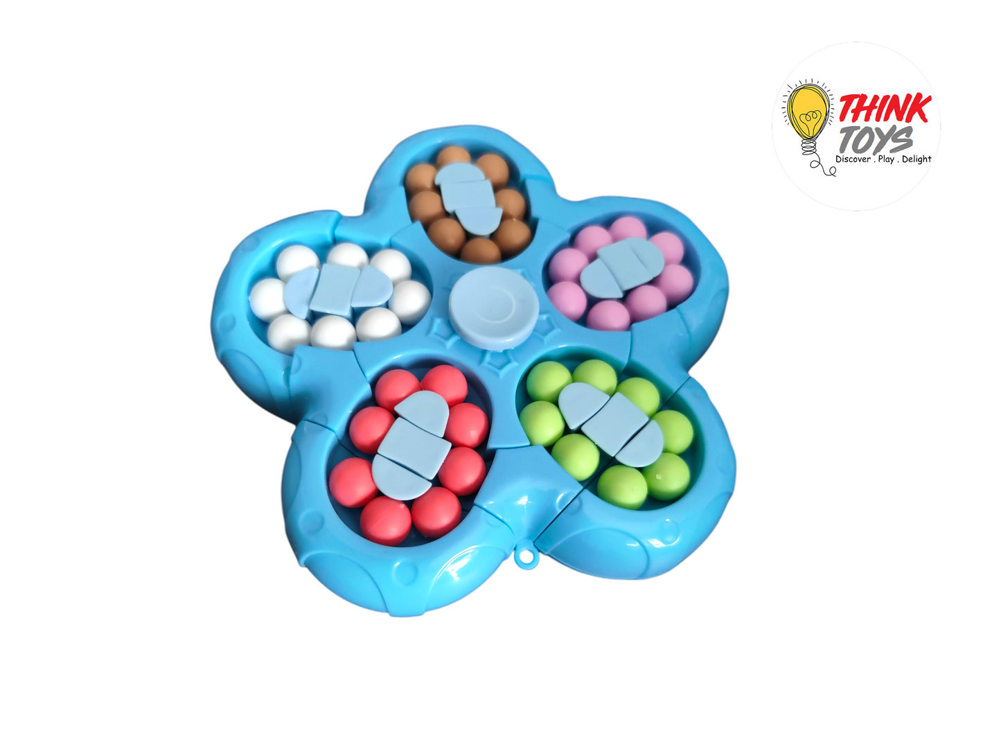 Fingertip Gyro Flower Double Side Rotating 5 Petal Memory Boosting Magic Bean Fidget Cube (Pack of 1)