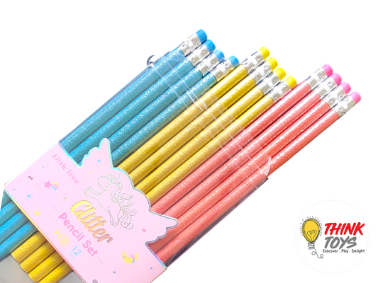 Vibrant Glitter Stationery Pencils Gift sets(Pack of 2, 1 purple,1 multicolor)