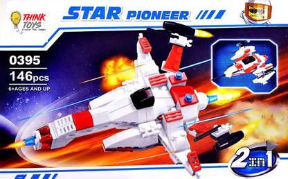 ThinkToys -  2 in 1 Space  Battleship Building Blocks 146 pieces