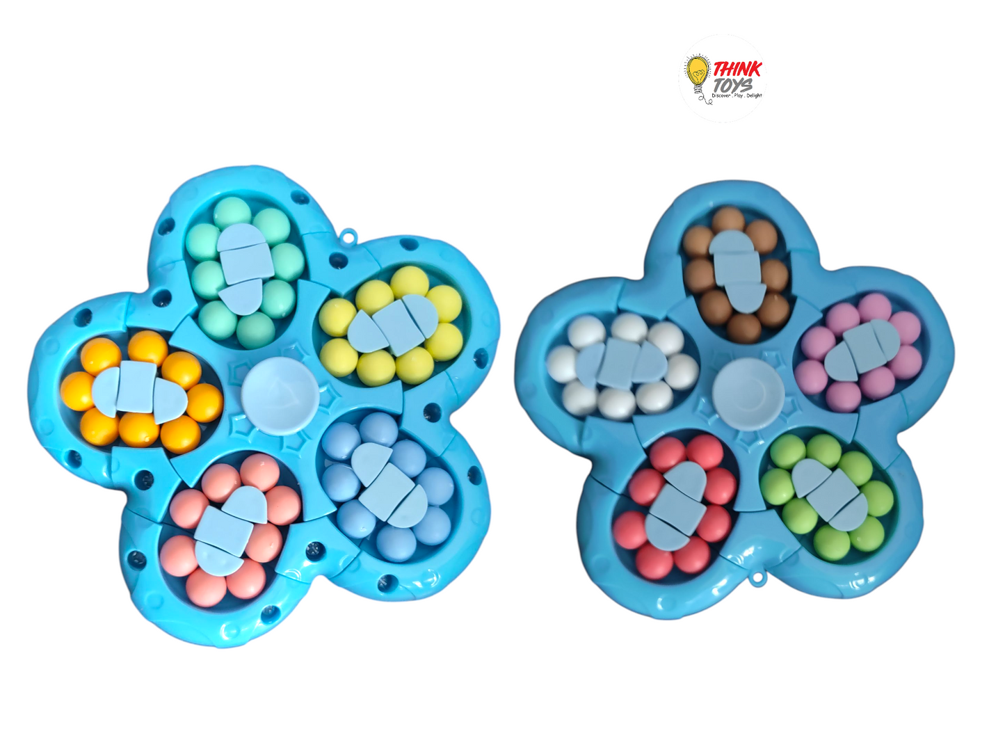 Fingertip Gyro Flower Double Side Rotating 5 Petal Memory Boosting Magic Bean Fidget Cube (Pack of 1)